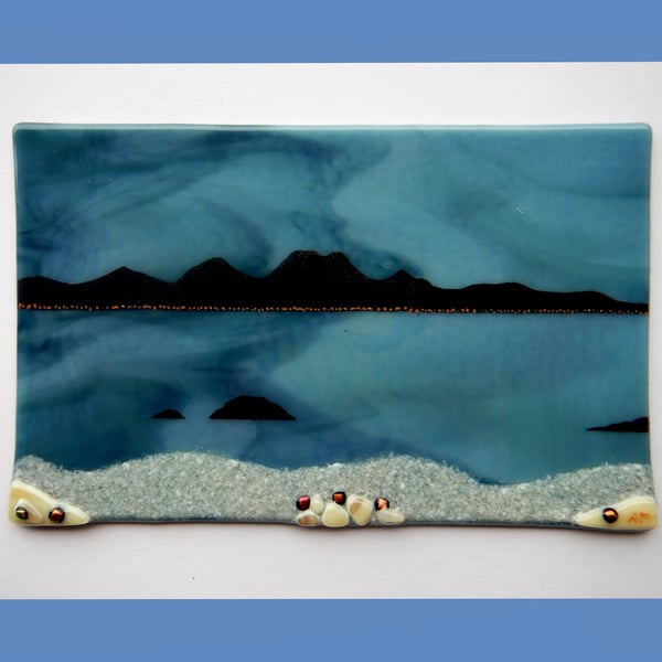 Handmade Fused Glass 'Isle of Jura' Painting