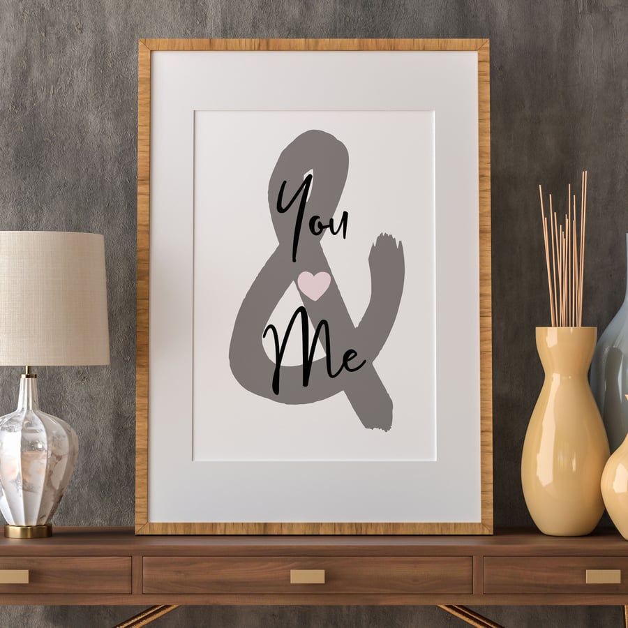 You and me couples print
