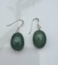 Green Aventurine Nugget Silver Drop Earrings - Image 3