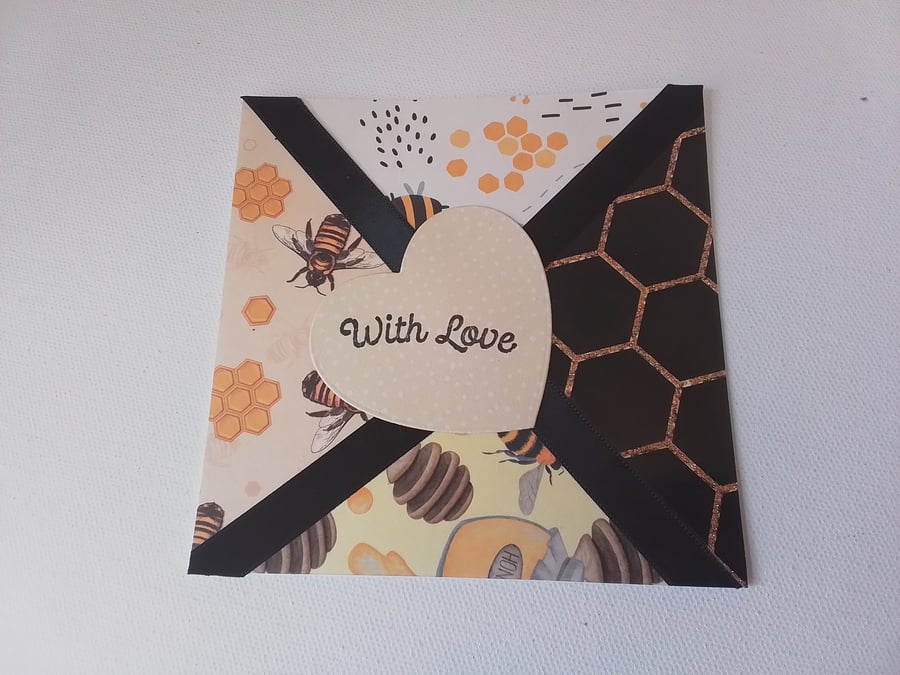 Bee fracture card. With love card. CC883