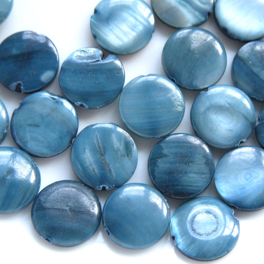Blue MOP Disc Beads 
