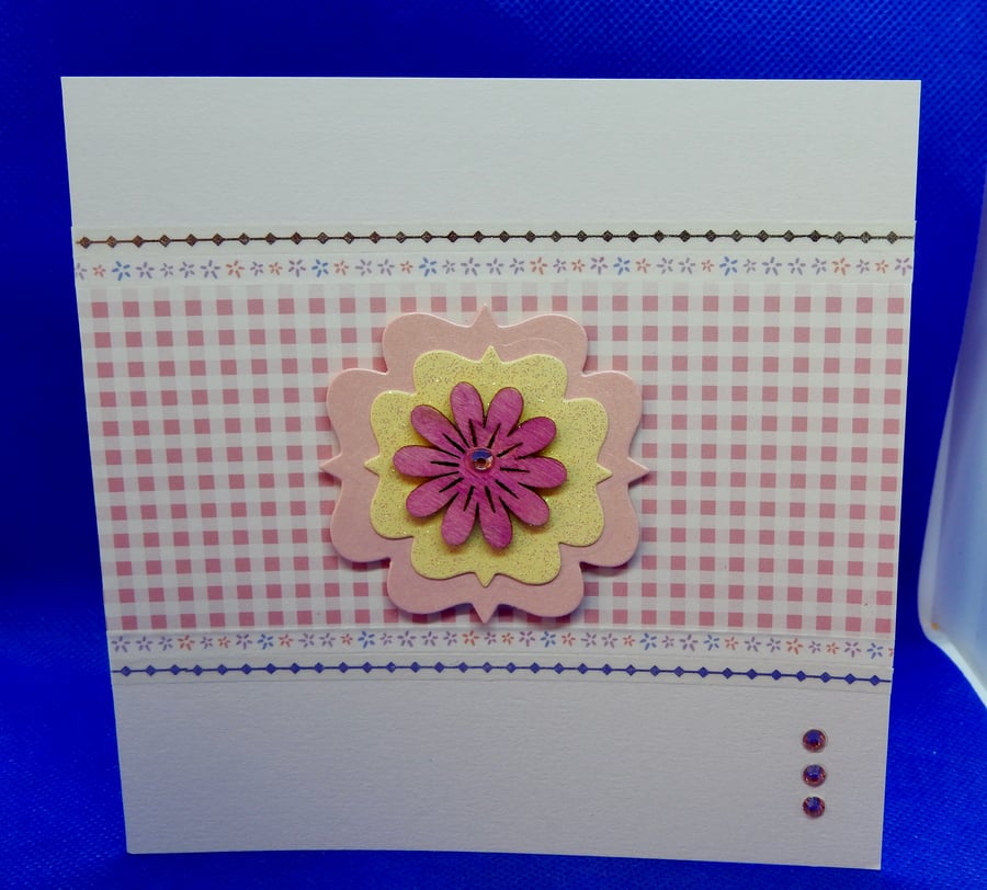Pink Flower blank card 
