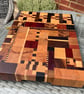 Large End Grain Hardwood Cutting Board: urbanChaos Pattern, Handmade