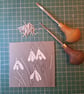 An original handprinted linoprint of snowdrops - Image 9
