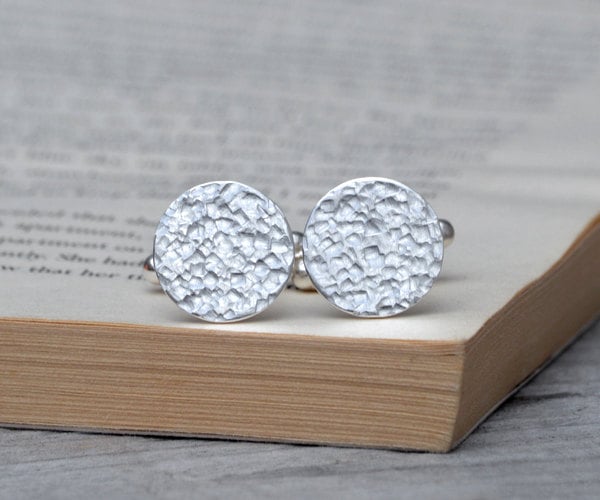 Simple Cufflinks With Textured Surface