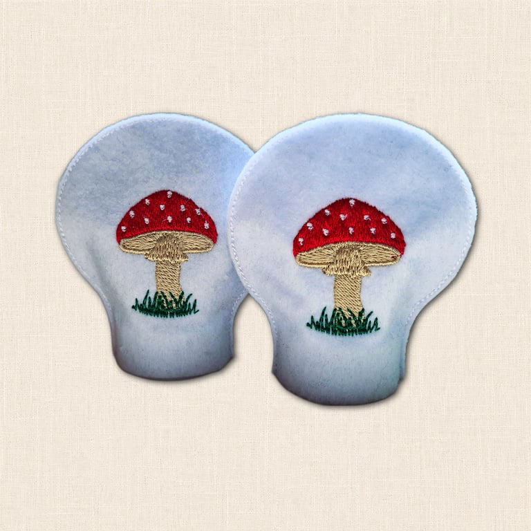 Toadstool Tealight Covers - Embroidered Felt Woodland Decor