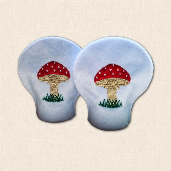Toadstool Tealight Covers - Embroidered Felt Woodland Decor