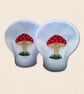 Toadstool Tealight Covers - Embroidered Felt Woodland Decor