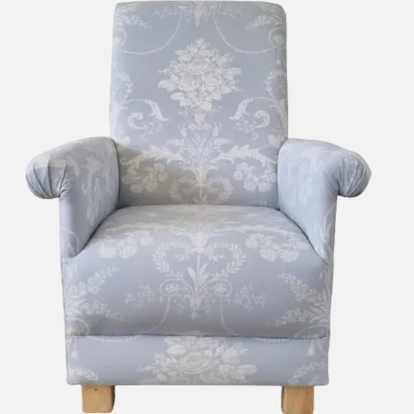 Laura Ashley Josette Seaspray Blue Armchair Adult Chair Accent French Toile Pale