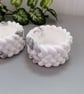 Pair of White and Silver Rope Tealight Holders - Set of 2 Christmas Candle Stand - Image 5