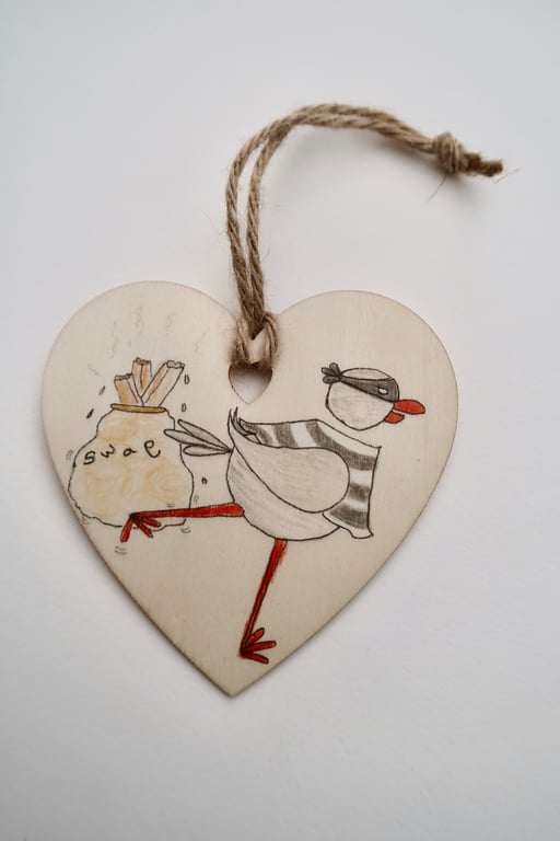 Chip Thief with a Swag Bag, Hanging Decoration. 