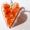 Orange Fused Glass Heart