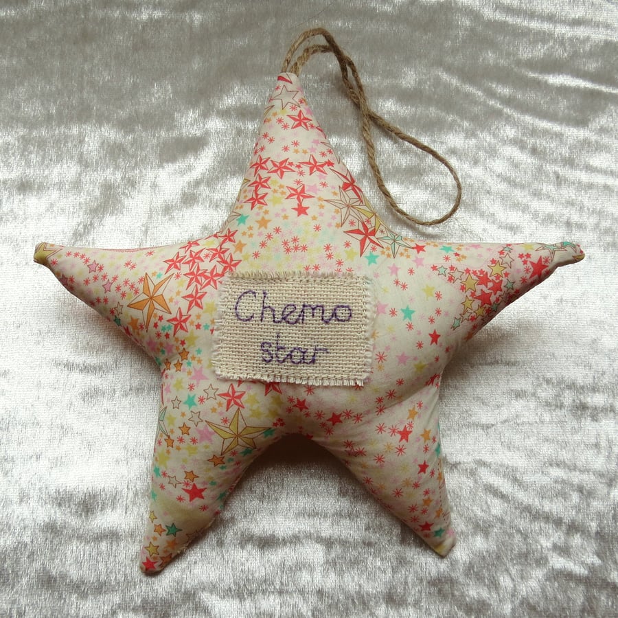Chemo star.  Cancer gift.  Made from Liberty Lawn.