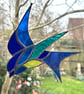 Stained Glass Swallow Suncatcher - Handmade Hanging Decoration
