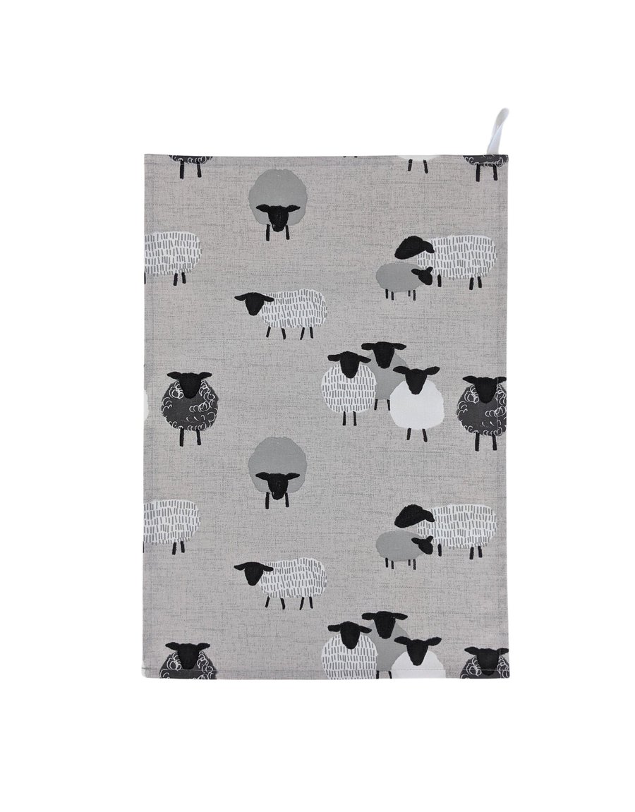 Bah Sheep Grey Tea Towel