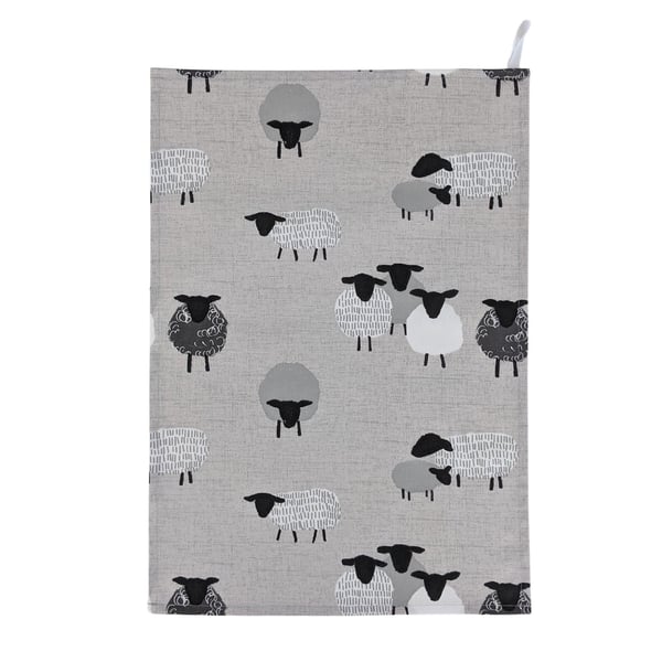 Bah Sheep Grey Tea Towel