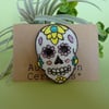 Sugar Skull Ceramic Brooch