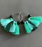 Handmade Green Tassels Earrings - Boho Fringe Earrings