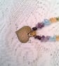 Mixed Gemstone Chip Bead Necklace with a Bronze Heart Charm, Gift for Her - Image 6