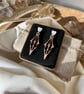 Enchanted Elven Filigree Walnut Wood Earrings - Image 2