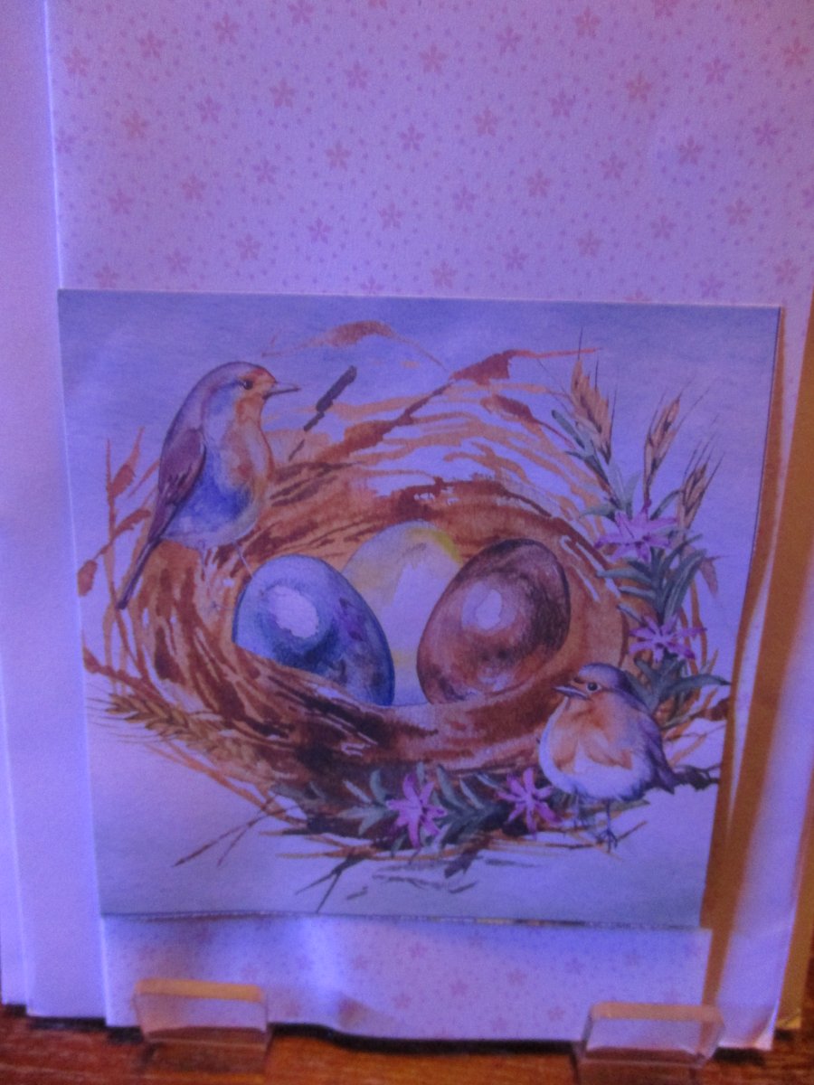 Easter Eggs in Bird's Nest Card