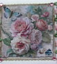 Pink Rose Flowers - Hand Crafted Decoupage Greeting Card - Blank 3129