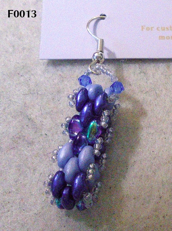 Brickwork-pattern bead earrings (customisable)