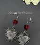 Gothic All Seeing Eye Earrings - Red Heart Earrings - Handmade - Drop Earrings - Image 3