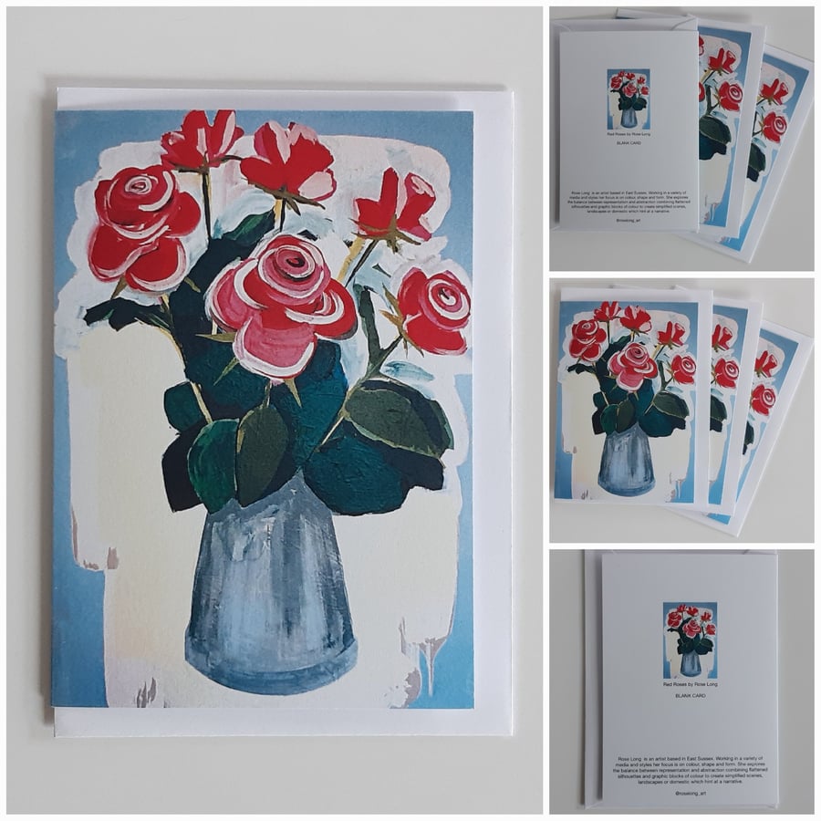 Red Roses blank greeting card 