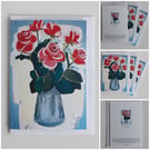 Red Roses blank greeting card 