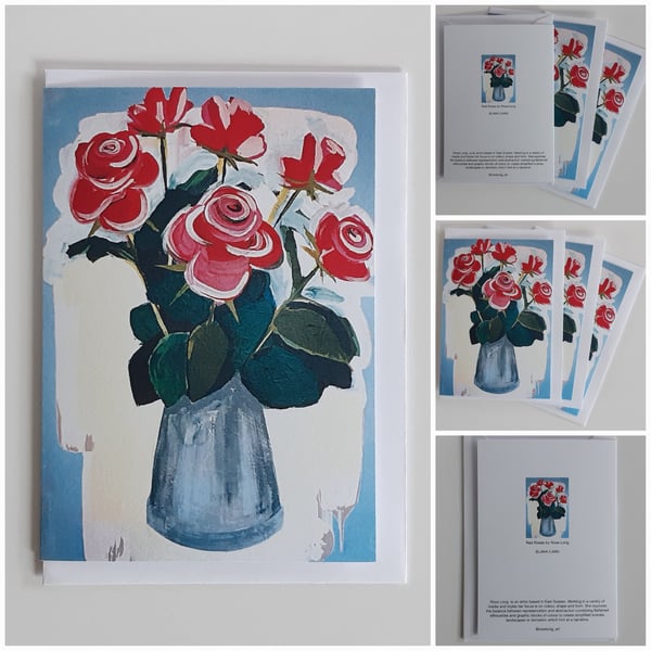 Red Roses blank greeting card 