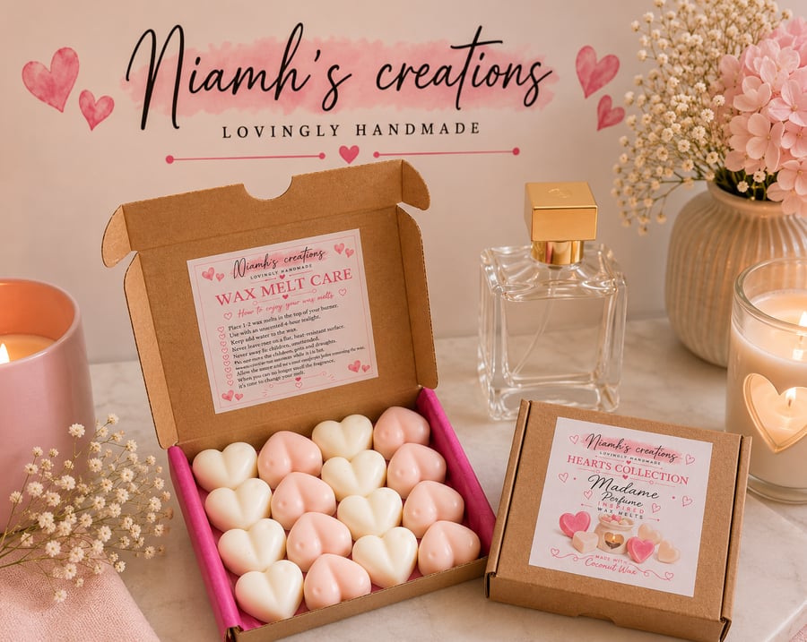 Image of Madam (Perfume Inspired) Highly-Scented Heart Wax Melts, Uk, Vegan, 