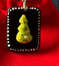 Bespoke Handcrafted Artisan Christmas Tree Pendant on Adjustable Black Cord
