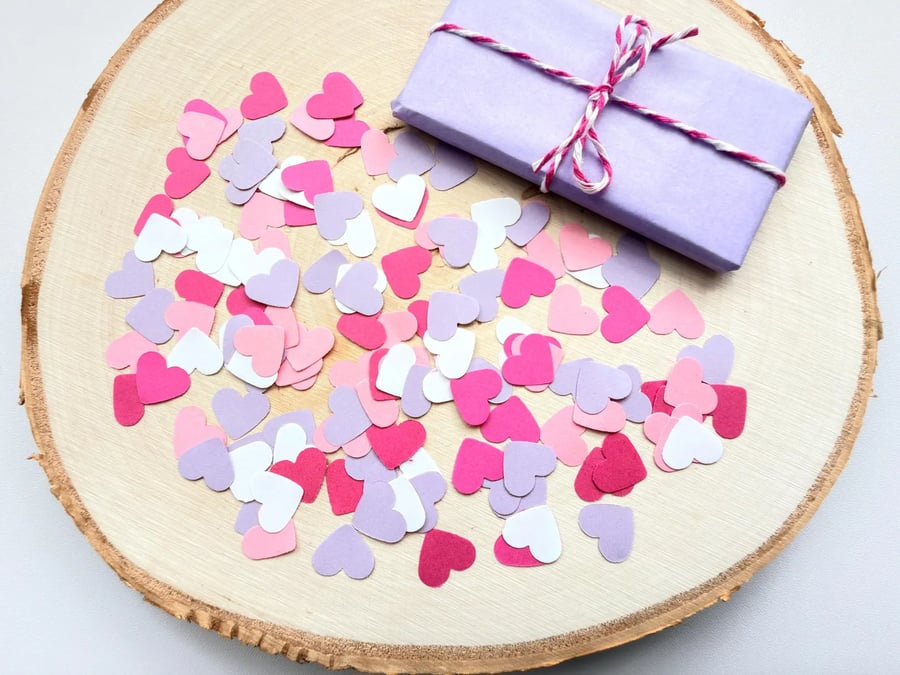 500 Paper Confetti Hearts, 5 Colour Choices, Wedding, Birthday, Party Decor
