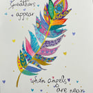 Feathers Appear When Angels Are Near Original Illustration 