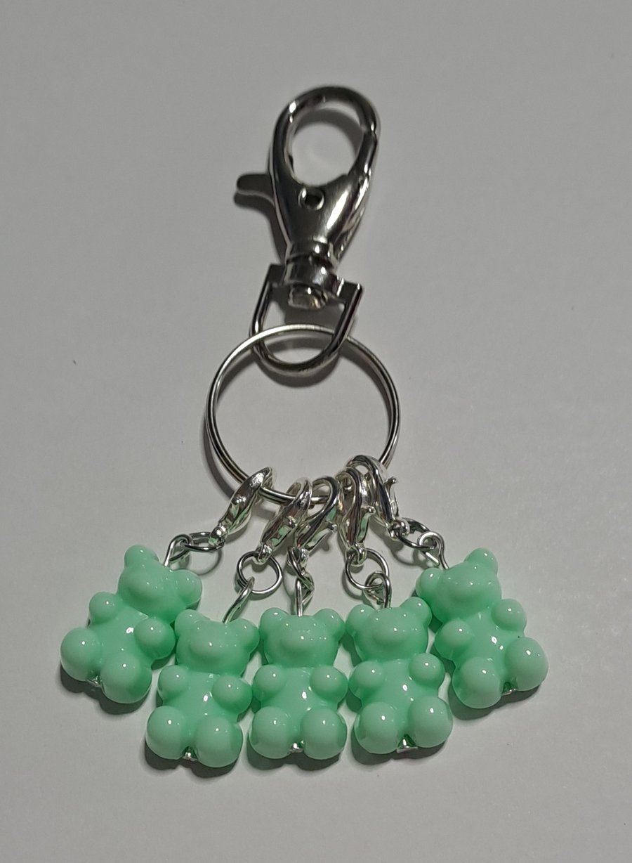 green bear stitch marker set