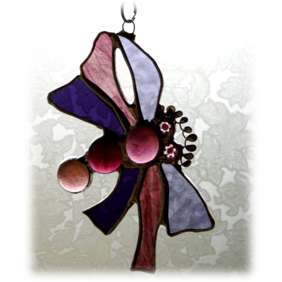  Dragonfly Suncatcher Funky Stained Glass Purple
