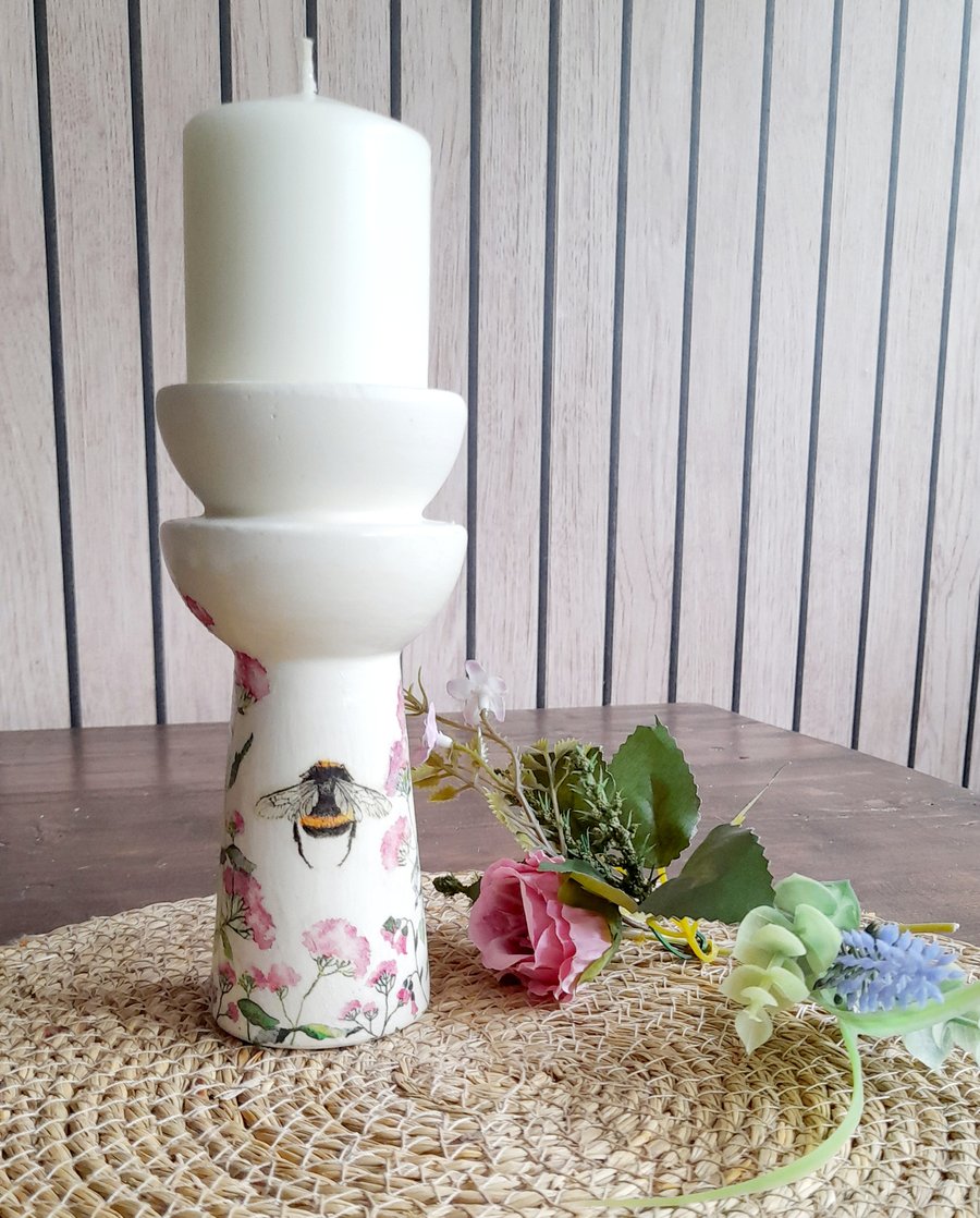 Bee Pillar Candleholder