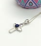Lapis cross necklace sterling silver hallmarked