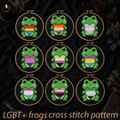 LGBT pride frogs counted cross stitch patterns 