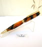 Hand Made Orange Tiger Acrylic Ball Point Pen with A Velvet Pouch - Image 1