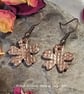 Copper Textured Flower Earrings - Image 1