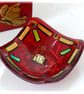 Red Gold Dichroic Fused Glass Trinket Dish 8cm Handmade OOAK - Image 4