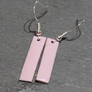 Rectangle drop enamel earrings