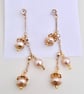 Pearl Dangle Drop Earrings with Cubic Zirconia Gold Coloured Metal Chains - Image 4