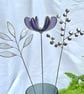 Stained Glass Flower - Handmade 3D Honeysuckle - Silver Finish - Image 3