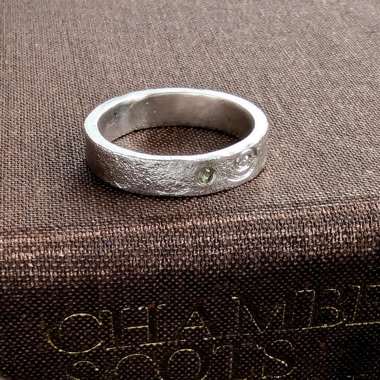Recycled Sterling Silver Peridot Ring