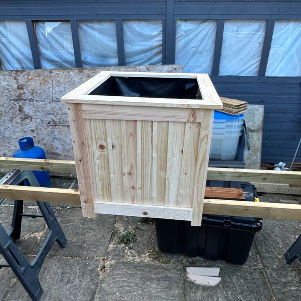 Decorative wooden planter 60cm 