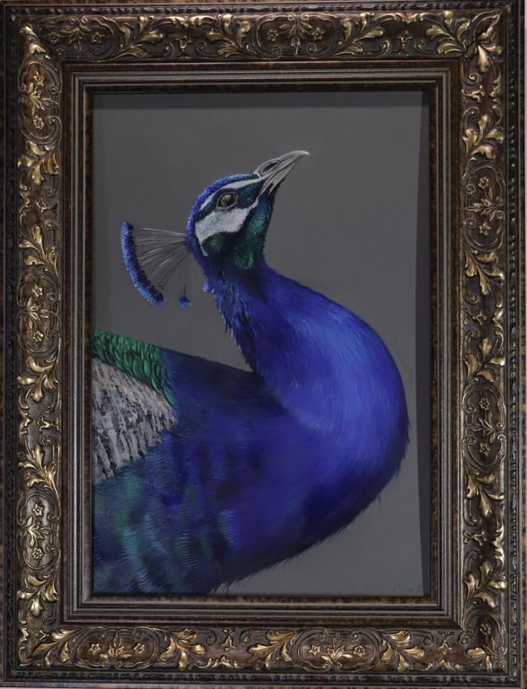 Peacock Artwork, Original not Print, Wall Decor Traditional Bird Lover Art