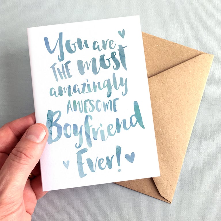 The Most Amazingly Awesome Boyfriend or Fiancé Greeting Card - Love, Birthday